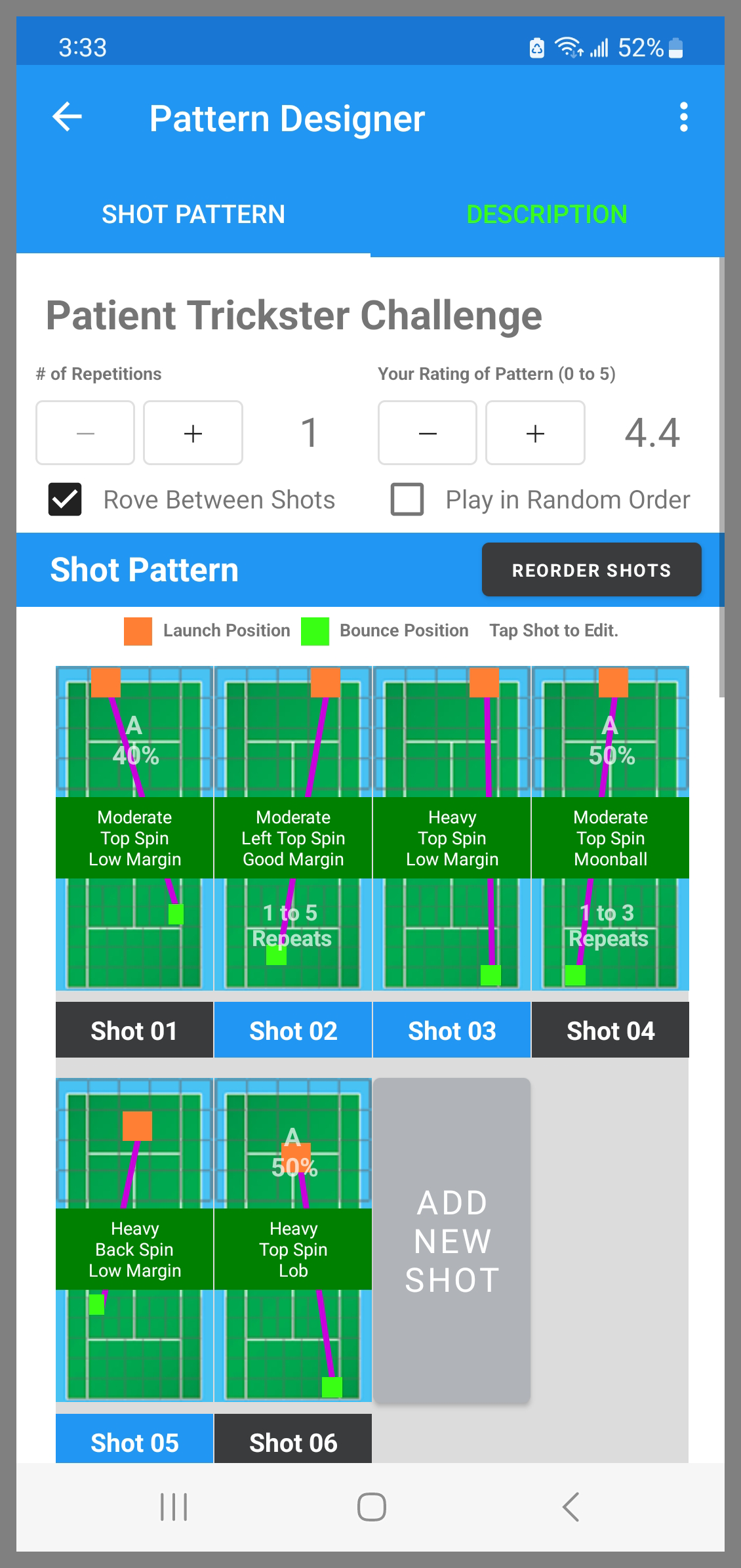 Pattern designer screen from the BallBOPPer tactics app
